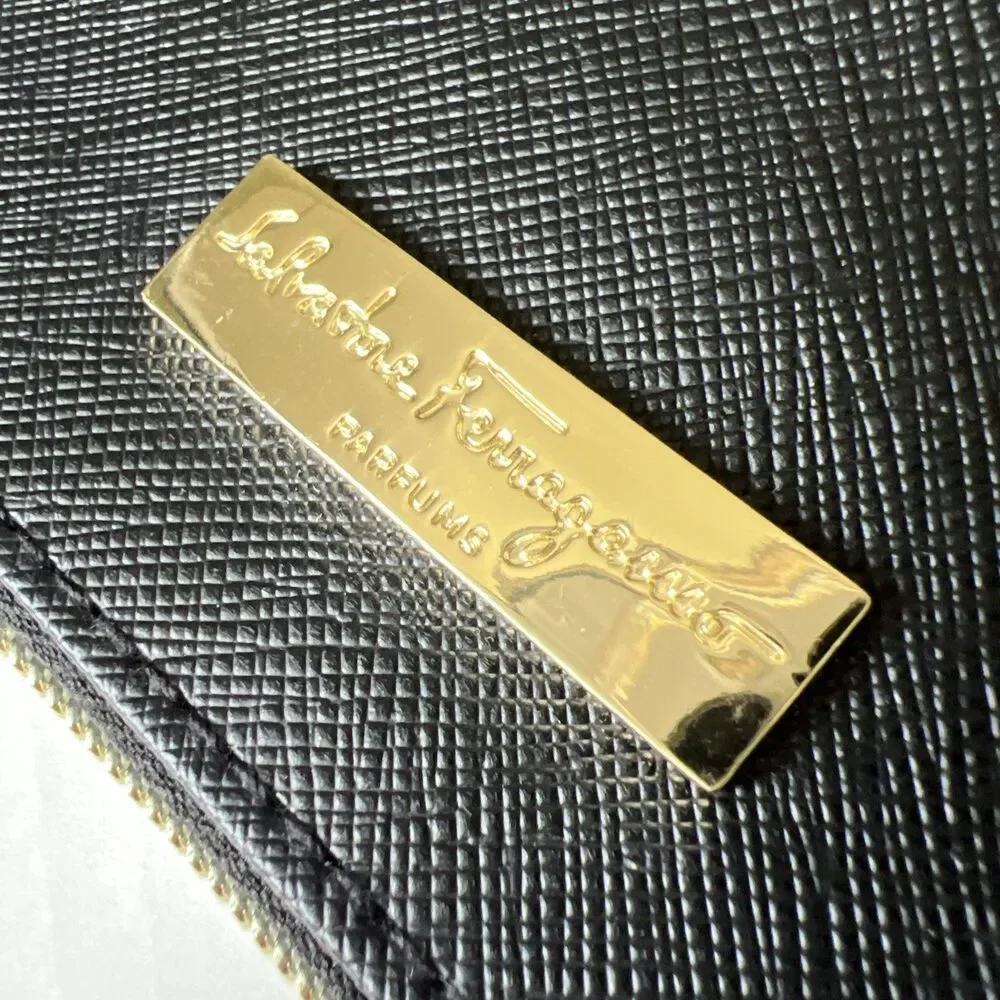 Singapore Airlines Salvatore Ferragamo First Class Amenity Pouch Clutch Black